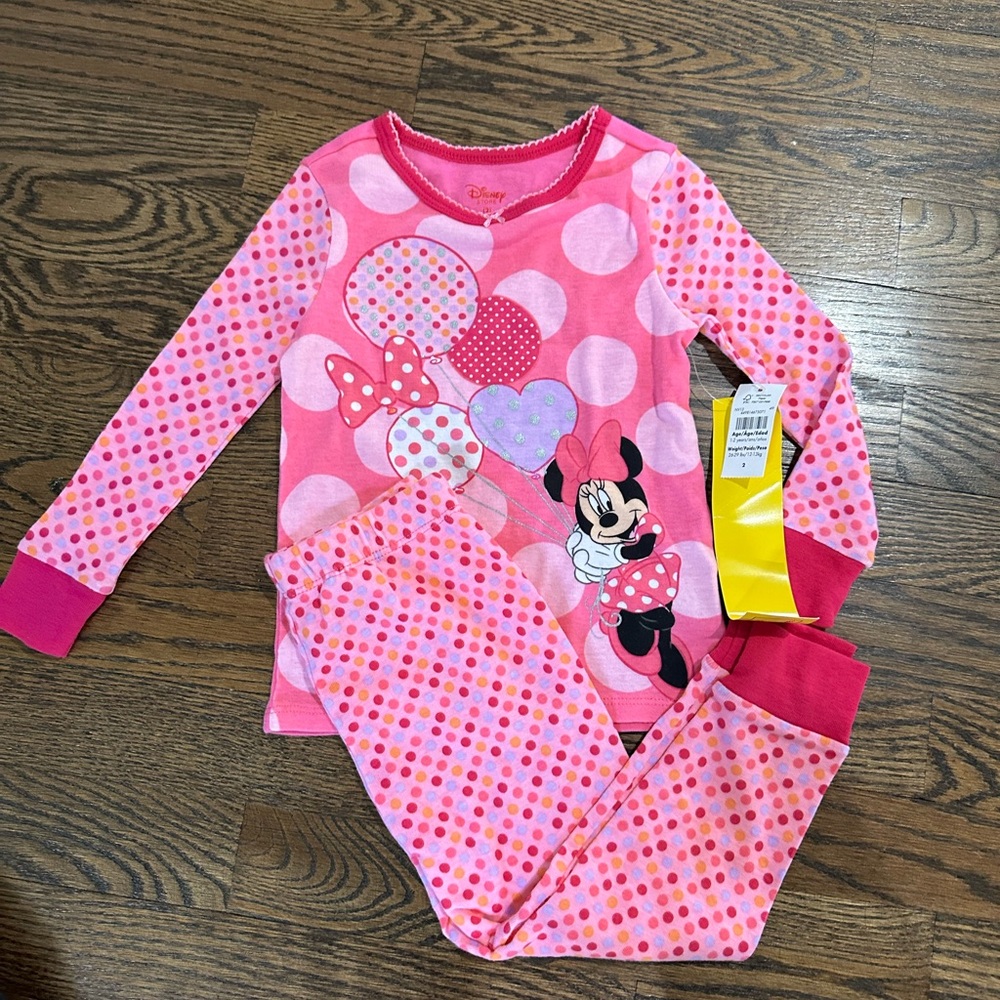 NWT Disney Minnie Mouse Pajamas - Size 2T